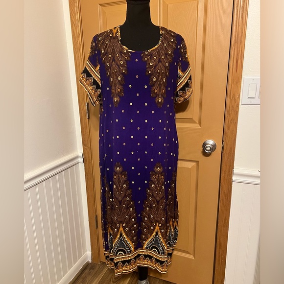 Dresses & Skirts - PEACOCK Deep purple kaftan dress
